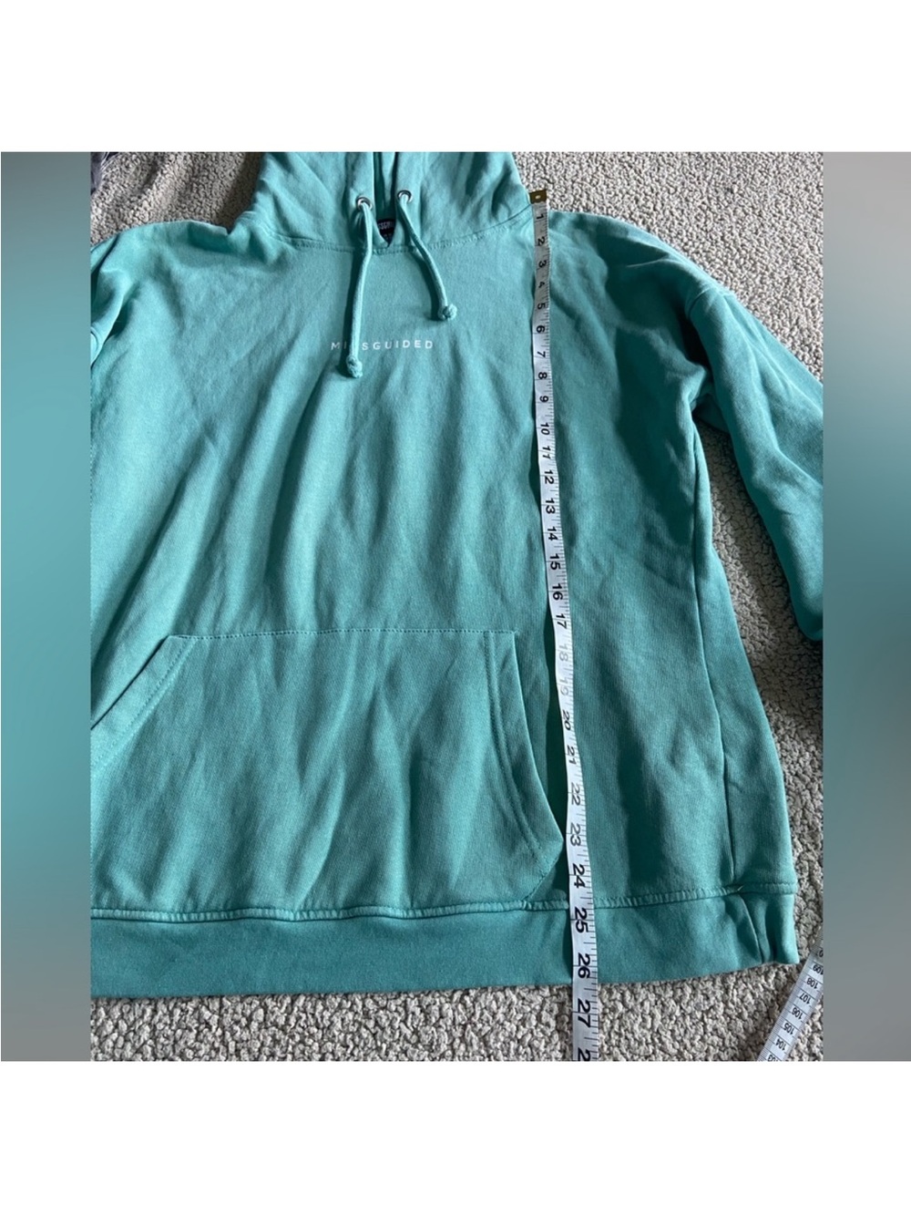 ☀️ Missguided ☀️ oversized teal hoodie - Picture 6 of 7